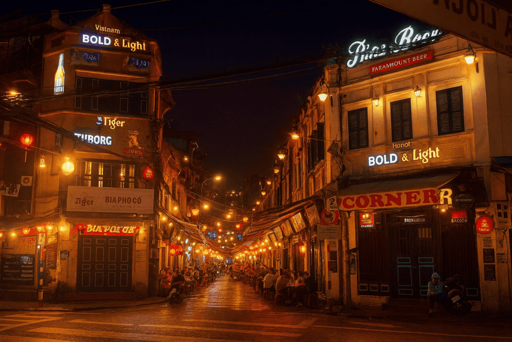 Ta Hien Street is a favorite spot for both locals and tourists to enjoy cheap draft beer